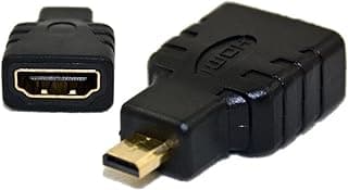 وصلة Keendex kx1751 من HDMI أنثى (Type-A) إلى Micro HDMI ذكر (Type-D) مطلية بالذهب - أسود