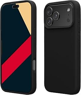 جراب موبايل ماجيك سيليكون مزدوج الطبقات ببطانة مايكروفايبر لـ ابل iPhone 17 Pro (أسود)