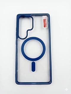 Case Compatible with Samsung Galaxy S25 ULTRA Clear TPU Cover With Colored Edges Silicone New Unique Design And High Quality Material Shockproof By AmaraStor (Blue)