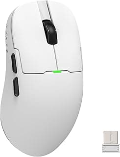 ماوس ألعاب AJ159 مزدوج وخفيف الوزن مع مستقبل سلكي من نوع C وUSB مع مستشعر PAW3395 و5 أزرار قابلة للبرمجة بتصميم مريح ومتناسق لأجهزة بلاي ستيشن 4 واكس بوكس والكمبيوتر وماك من اجاز