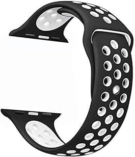 سوار رياضي سيليكون ناعم متوافق مع ساعة ابل 42mm 44mm & 45mm (أسود وأبيض)