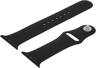 استراب سيليكون لـ ابل واتش Series 6/5/4/3/2/1/SE (أسود، 42/44mm)، للجنسين
