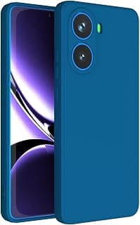 جراب حمايه خلفي مرن لحماية العدسة غير لامع لهاتف Poco X7 Pro 5G غطاء سيليكون رفيع ببطانة ناعمة مقاوم للصدمات لحماية كاملة للجسم (أزرق)