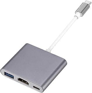 محول USB C إلى HDMI 4K محول فيديو Type C HDMI متعدد المنافذ AV محول USB 3.0 منفذ متوافق مع ابل، ابل MacBook Pro/Air، سامسونج Galaxy S9/S10/ S20/ S21/Note 9/Note 10/Note 20