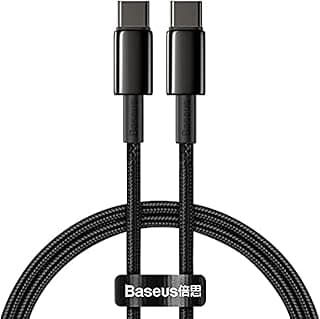 tungsten gold fast charging data cable type-c to type-c 100w 1m black