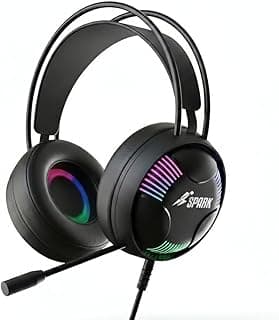 سماعة رأس للألعاب H108 بإضاءة RGB، سماعات جيمينج فوق الأذن صوت ستريو محيطي360* مدخل USB 7.1، ميكروفون عازل للضوضاء بحساسية عالية 110 ديسيبل لالتقاط الصوت