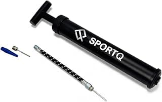Premium Portable Ball Pump – High Pressure Hand Air Pump with Flexible Hose & Multiple Nozzles for Inflating Football, Basketball, Volleyball, Balloons, Floats – Compact Portable Size