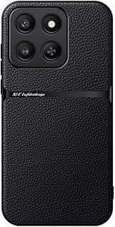 Phone Case Cover Leather TPU Back Case Cover shock resistant Compatible with Honor x7d (Black)