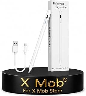 Active Stylus Pen for Android iPhone Tablet Touch Screen Stylus Pen Compatible with iPhone/iPad/Samsung/iOS/Lenovo/Huawei/vivo (White, Battery Charge Dots)