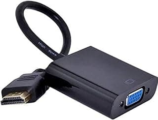 محول عام مدخل HDMI إلى مخرج VGA بدقة 1080P للابتوب والكمبيوتر والشاشة - أسود