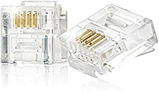 موصل شبكة RJ11 بـ 6 سنون عالمي (100 قطعة)