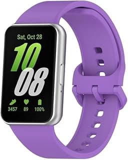 Soft Silicone Replacement Sport Watch Band Compatible with Samsung Galaxy Watch Fit 3, Quick Release Sweatproof Strap for Men Women