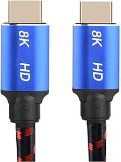 كابل HDMI 8K عالي السرعة 48 جيجابت في الثانية للصوت والفيديو، 3 متر - أسود