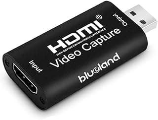 كارت التقاط فيديو محمول Blueland من HDMI إلى USB 2.0 بدقة 1080p لتسجيل الفيديو عبر كاميرات DSLR وكاميرات الحركة للبث المباشر للألعاب
