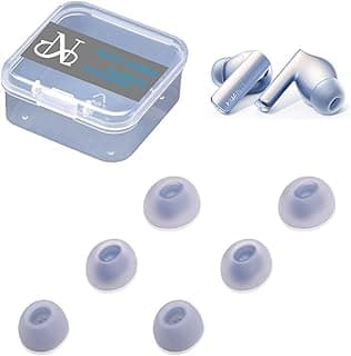 Fekra Premium Silicone Ear Tips for Huawei Freebuds Pro 3 | FreeBuds Pro 4 | FreeBuds Pro 2 TWS Eartips Freebuds Pro 3 Earbuds Tips With Filter S/M/L (6 pcs) (Blue Clear)