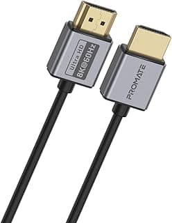 كابل Promate HDMI 2.1 رفيع بطول 1.5 متر بدقة 8K@60Hz ونطاق ترددي 48Gbps ودعم eARC، موديل PrimeLink8K-150