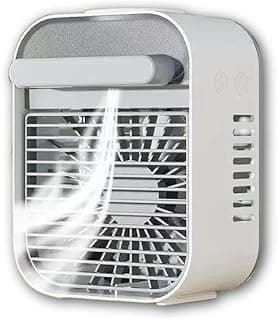 Mini Portable Desert Air Conditioner - Smart Cooling Machine with Dual Sprayer and Movable Fan Built-in Flashlight Aroma Diffuser 600ml Tank Capacity for Comfortable Cooling Anywhere