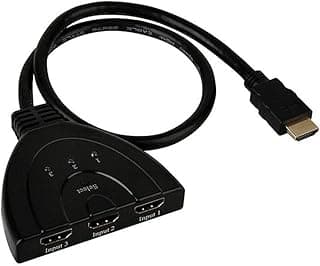 موزع HDMI من LEOP، دقة 1080P@60Hz، 3 منافذ، تبديل تلقائي ذكي 3x1، يدعم Full HD 3D، موزع HDMI (اسود)