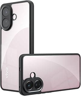 Clear Case Compatible with Vivo V60 Lite - Shockproof Silicone Case with Transparent Back Plate and Non-Slip Black Edge Anti-Yellowing - Clear