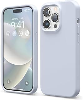 جراب متوافق مع ابل iPhone 14 Pro، سيليكون سائل، غطاء حماية كامل للجسم، مضاد للصدمات، جراب نحيف، بطانة مايكروفايبر ناعمة مضادة للخدش، 6.1 بوصة (أزرق فاتح)