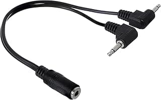 Keendex 1809 2 in 1 Audio Splitter Cable with 3.5 mm Connector - Black