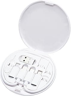 مجموعة كابل محول شحن USB متعدد، صندوق محول USB نوع سي إلى لايتنينج، مجموعة تحويل USB نوع ايه ونوع سي إلى ذكر مايكرو/نوع سي/لايتنينج، نقل البيانات، تخزين الكروت، دبوس إخراج الدرج (أبيض) من دي اي اف سي