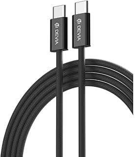 كابل DEVIA Smart Series PD، شحن 60 وات، قماش، 1 متر - أسود