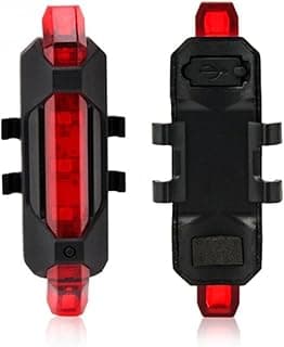 مجموعة لمبات ليد للفانوس الأمامي والخلفي للدراجة قابلة لإعادة الشحن عبر USB من ويند اب، لمبة سكوتر، 5 لمبات ليد، 4 أوضاع إضاءة، لمبة تحذيرية وامضة للفانوس الأمامي والخلفي