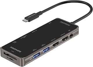 Promate 11-in-1 USB-C™ Adapter with HDMI, 100W PD, 4 USB Ports, AUX, VGA, RJ45, SD/TF Slot, PrimeHub-Pro