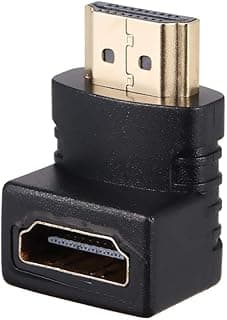 محول زاوية قائمة 90 درجة مطلي بالذهب HDMI ذكر إلى أنثى يدعم 4K لشاشات HDTV