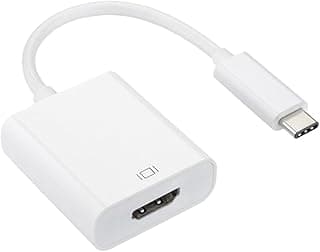 كابل محول USB 3.1 Type C ذكر إلى HDMI أنثى بدقة 1080P HDTV (أبيض)