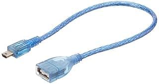 كيبل USB ميني 5 دبابيس ذكر الى 2.0 انثى او تي جي أزرق