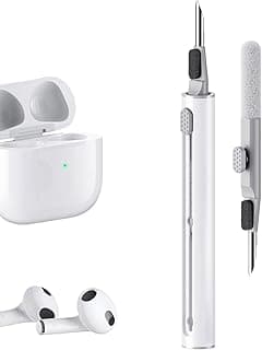 Cleaner Kit for Airpods Pro 1 2 3 Multi-Function Cleaning Pen with Soft Brush Flocking Sponge for Bluetooth Earphones Case Cleaning Tools White
