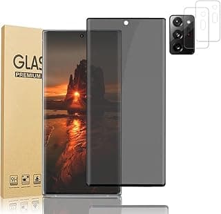 MAXVITAVELA [1 2 Pack] for Samsung Galaxy Note 20 Ultra Screen Protector and Camera Protector,Privacy Tempered Glass, 3D Curved, Scratch Res
