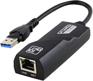 KM Technology USB 3.0 to Ethernet Adapter RJ45 Gigabit LAN 10/100/1000 Mbps - Black