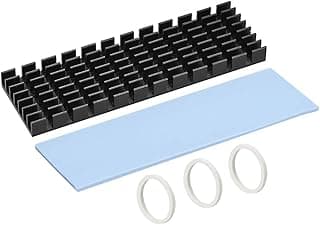 طقم مشتت حراري ألومنيوم M.2 مقاس 70x22x5 مم - أسود مع وسادات حرارية لهارد 2280