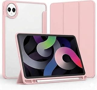 جراب متوافق مع هواوي MatePad Pro 12.2 بوصة (إصدار 2025)، جراب حماية TPU مقاوم للخدش مع خاصية الوقوف، غطاء ذكي نحيف جداً مع حامل (وردي)
