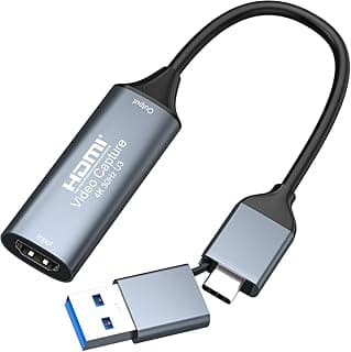 كرت التقاط فيديو 4K HDMI إلى USB 3.0 Type C بدقة 1080P 60FPS، محول Cam Link لتسجيل الشاشة للبث والألعاب ومؤتمرات الفيديو والتعليم والبث المباشر