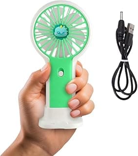 مروحة يد صغيرة USB محمولة، سرعة عالية، طاقة 1.5 وات، وضع سرعة واحدة مع حامل، مروحة مكتب قابلة لإعادة الشحن للمنزل والمكتب والسفر، DD 5627 (أخضر)