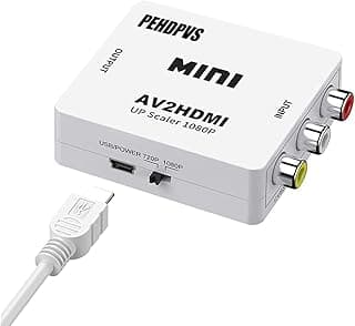 محول ار سي ايه إلى HDMI، محول ايه في إلى HDMI 1080P ميني ار سي ايه مركب سي في بي اس، محول صوت فيديو يدعم PAL/NTSC للكمبيوتر/التلفزيون/PS3/STB/Xbox VCR/VHS/مشغلات دي في دي بلو راي