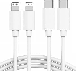 [معتمد من ابل MFi] كابل شحن سريع لايفون 12، عدد 2، طول 3.3 قدم، كابل Lightning إلى USB-C للشحن السريع ومزامنة البيانات لايفون 12/12 Pro/SE 2020/11/XS/XR/X/8، وايباد