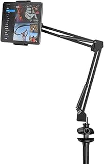 حامل تابلت قابل للتعديل للسرير والمكتب للموبايل والتابلت 4-13 بوصة iPad, iPhone, سامسونج Galaxy Tablet Kindle، أسود