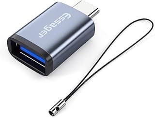 محول او تي جي USB 3.0 نوع ايه أنثى الى نوع سي ذكر (3 أمبير) - نقل عالي السرعة، هيكل معدني صغير - لاجهزة اللاب توب والفلاش ميموري والموبايلات الذكية من ايساجر