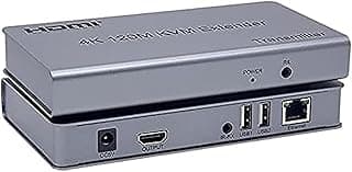 4K 120M HDMI KVM Extender Transmitter Receiver Over Cat5/5e/Cat6 RJ45 Ethernet Cable Support USB Mouse Keyboard Touch Screen