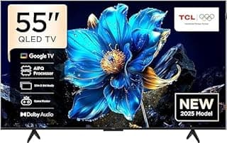 تي سي ال 55P7K 55 بوصة QLED 4K Ultra HD HDR جوجل تي في (مساعد جوجل، فري فيو بلاي، دولبي اتموس، دولبي فيجن، HDR10+، مسرع العاب 120 هرتز، وضوح الحركة (موديل جديد 2025)
