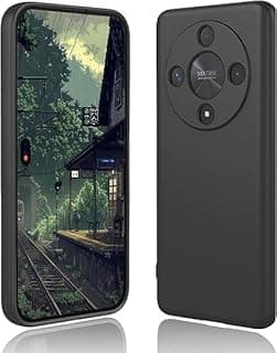 جراب سيليكون لحماية الكاميرا ببطانة مايكروفايبر لـ Honor X9D 5G (أسود)