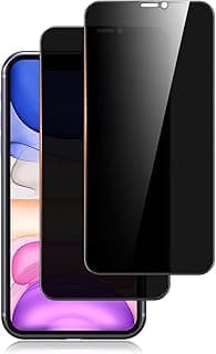 2 Pieces Anti-Spy Screen Protector for iPhone 11/XR with Camera Lens Protection, Tempered Glass Film (Black)