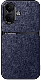 Case For(Compatible With Vivo V60 Lite) Litchi Leather Magnetic Full Coverage Shockproof Pho Premium Leather TPU Silicone Hybrid Texture Is Non-Slip And Shockproof Phone Case Cover (Blue)