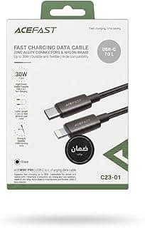 كابل Acefast 30w USB-C إلى Lightning أسود C3-01