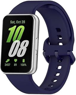 حزام سيليكون رسمي لساعة سامسونج Galaxy Fit 3 (SM-R390) سوار بديل رياضي للنساء/الرجال، حزام قابل للتعديل ومقاوم للماء